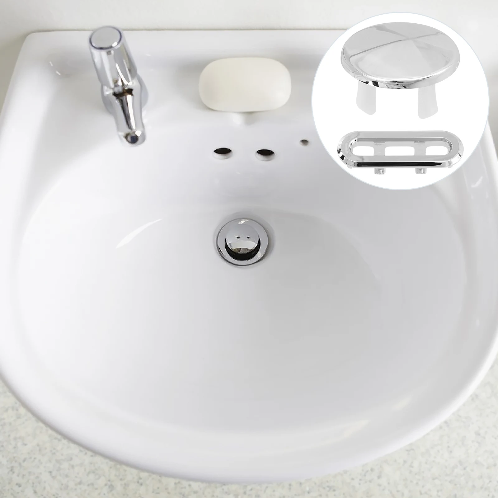 

18 Pcs Wash Sink Overflow Ring Hole Cap Accessories Trim Covers Bath Silver Drain