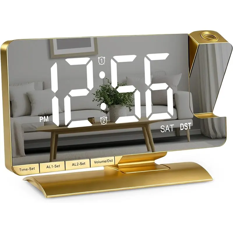 Gold Digital Clock - Cartoka