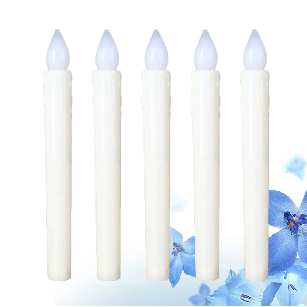 Luz electrónica Led con Control remoto, Material Abs sin llama, varilla larga alimentada para decoración del hogar, 5 uds.