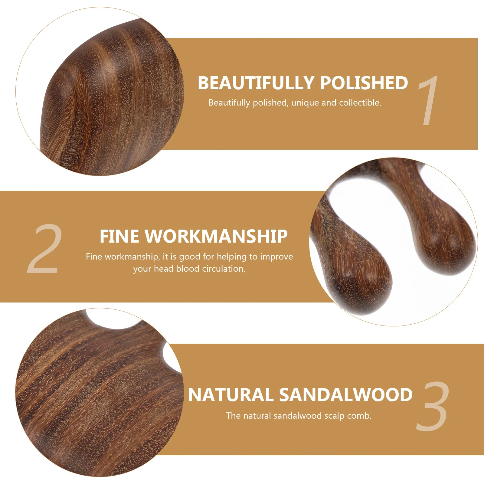 

Wooden Hair Comb Natural Wood Scalp Massage Tool Portable Wide Tooth Comb for Scalp Care Blood Circulation Relief