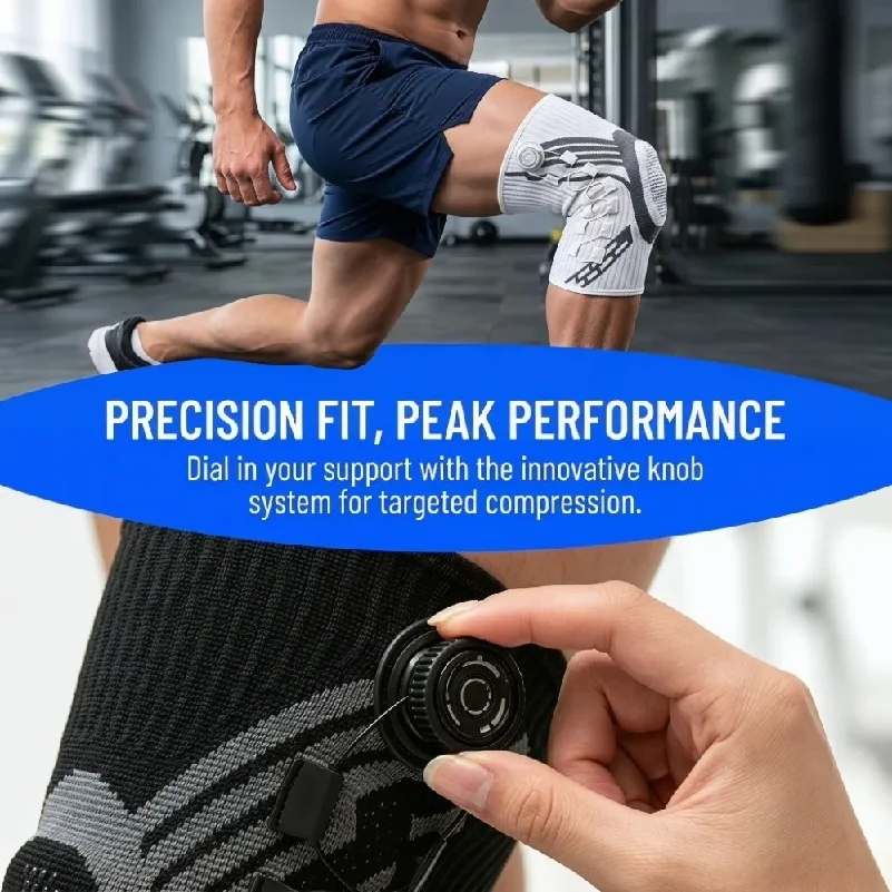 Professional Adjustable Knob knee pads Elastic Thin Sports Knee Brace Non-Slip Spring Support Shin Defender Basketball