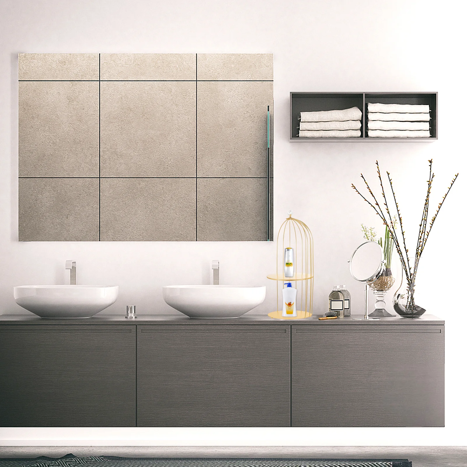 

Organizer Stand Large Capacity Makeup Storage Rack For Bedroom Bathroom Cupcake Cake Dessert Display Tray Holder