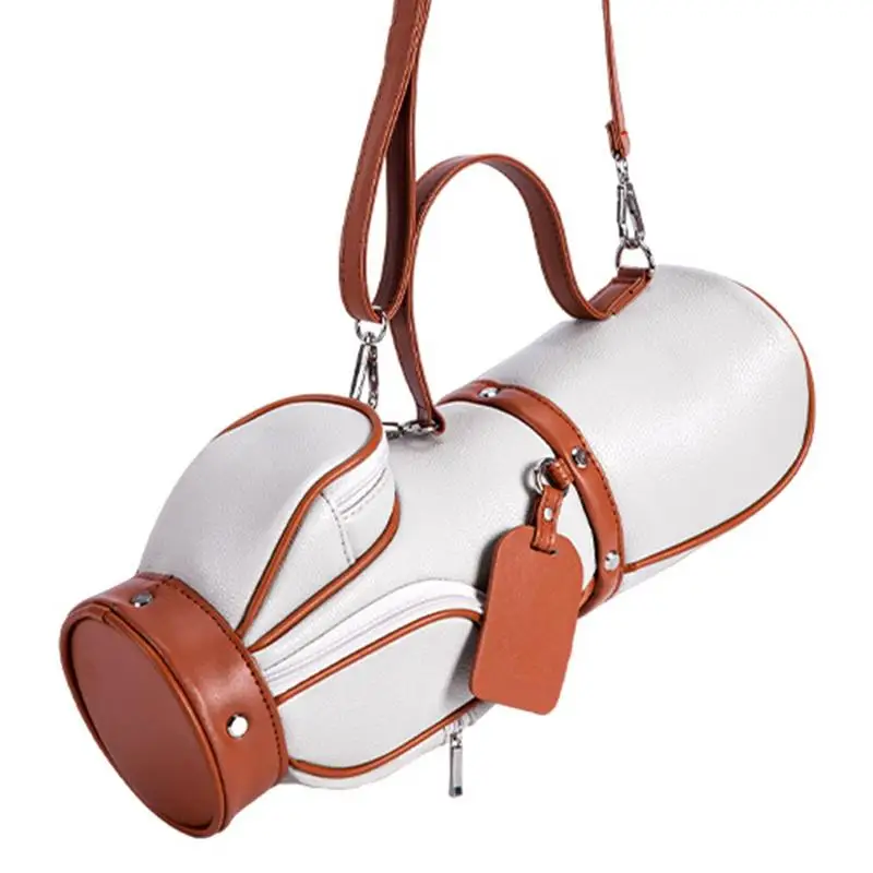 Small Golf Bag Cute Golf Tee Bag Pouch Golfing Accessories Women Crossbody Purse Lightweight PU Leather Single Shoulder Bag For