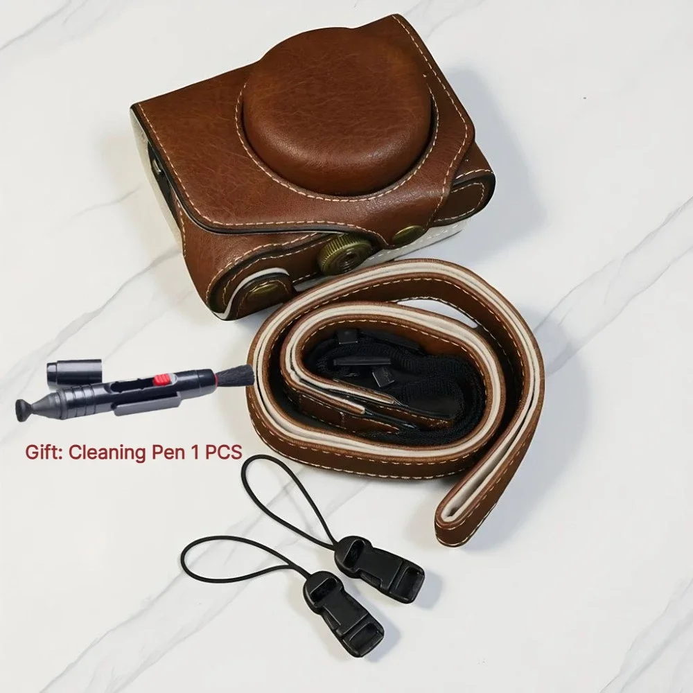 PU Leather Protective case For Canon G7X2 G7X3 Camera case g7x3 g7x2 All-inclusive base bag Accessories +1 PCS Free Cleaning Pen