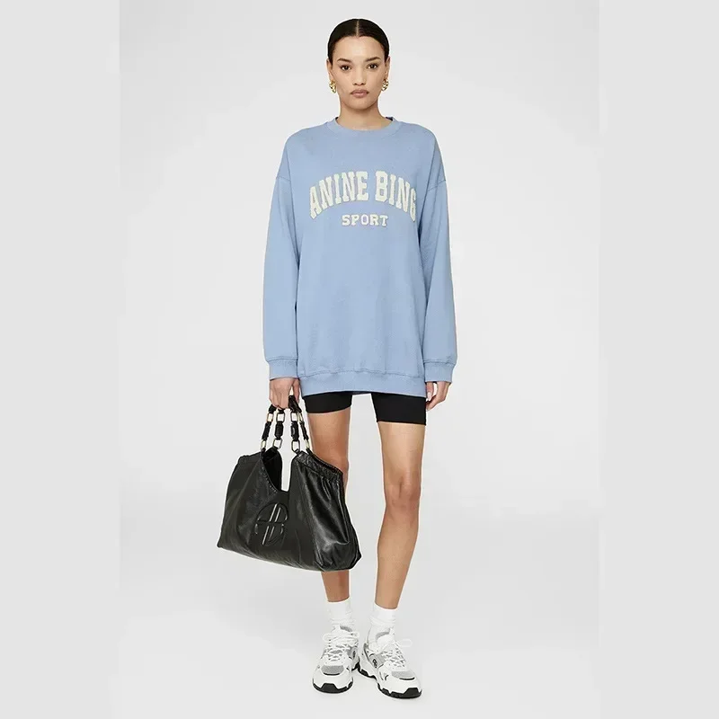 New Arrival 24 AB Classic Hand-sewn Embroidered Letter Hoodie with Plush Lining for Women in North American Style