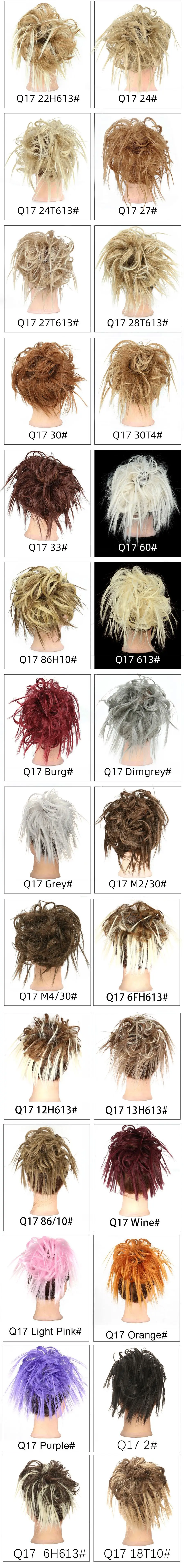 Synthetischer, unordentlicher, flauschiger Haarknoten, zerzaustes Haarteil, elastisches Band, Chignon, Haargummi, Pferdeschwanz-Erweiterungen, Haarschleife für Frauen – Detail 3