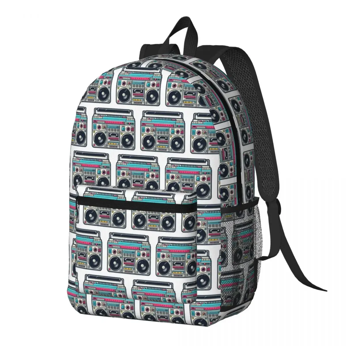 Retro Boombox For Music Recording Backpack Daypack Large Capacity Boys Girls BookBag School Bag Shoulder Bags for Men Women
