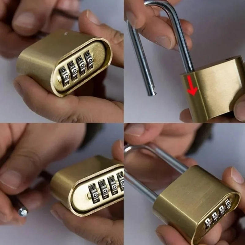 4 Digit Combination Padlock Weatherproof Resettable Heavy Duty Combination Padlock For Outdoor