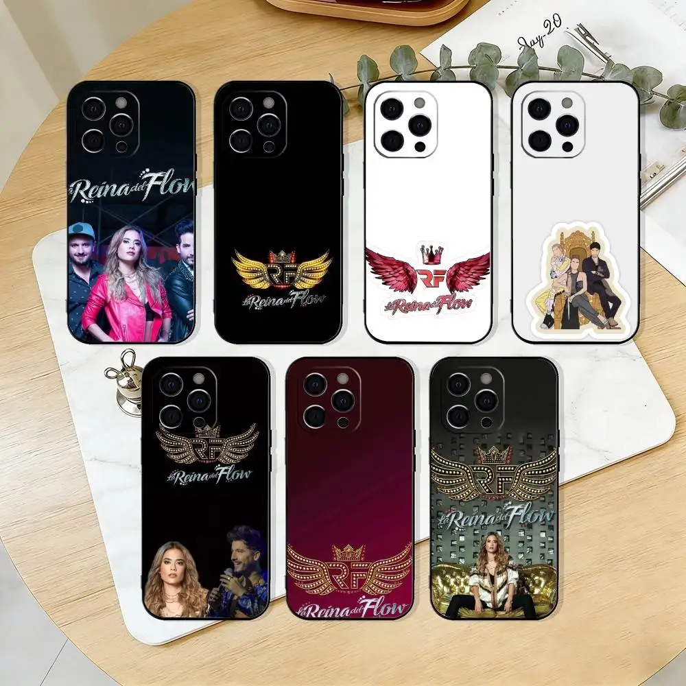 

Queen of Flow La Reina Del Flow Phone Case For iPhone 17,16,15,14,13,12,11 Plus,Pro Max,XS,Soft Silicone Black Cover