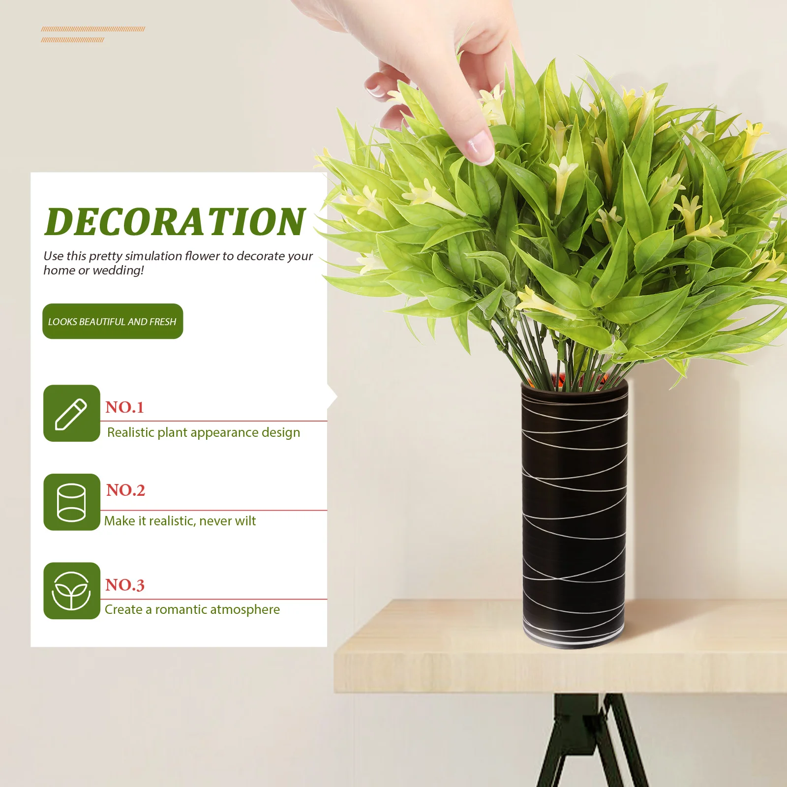 

6pcs Artificial Morning Glory Greenery Fake Plants Plastic Decor Faux Flower Bouquet Wedding Decor Home Gathering Household