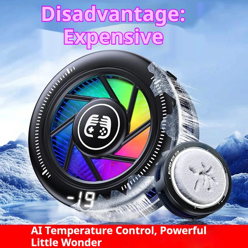 Magnetic Phone Cooler With Ai Temperature Control Rgb Digital Display 3 Speed For Gaming Live Streaming Smartphone Tablet Access