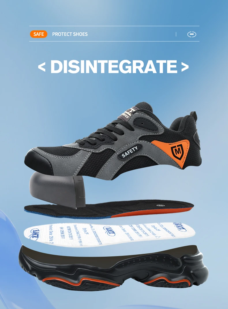 Work Safety Shoes Breathable Men Work Protective Sneakers Anti-Puncture Work Shoes Male Steel Toe Outside Sport Shoes