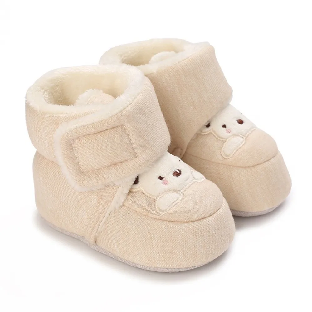 Neue Nette Bär Baby Baumwolle Schuhe Anti-slip Verdickt Kleinkinder Prewalkers Komfortable Warme Baby Stiefel Herbst Winter