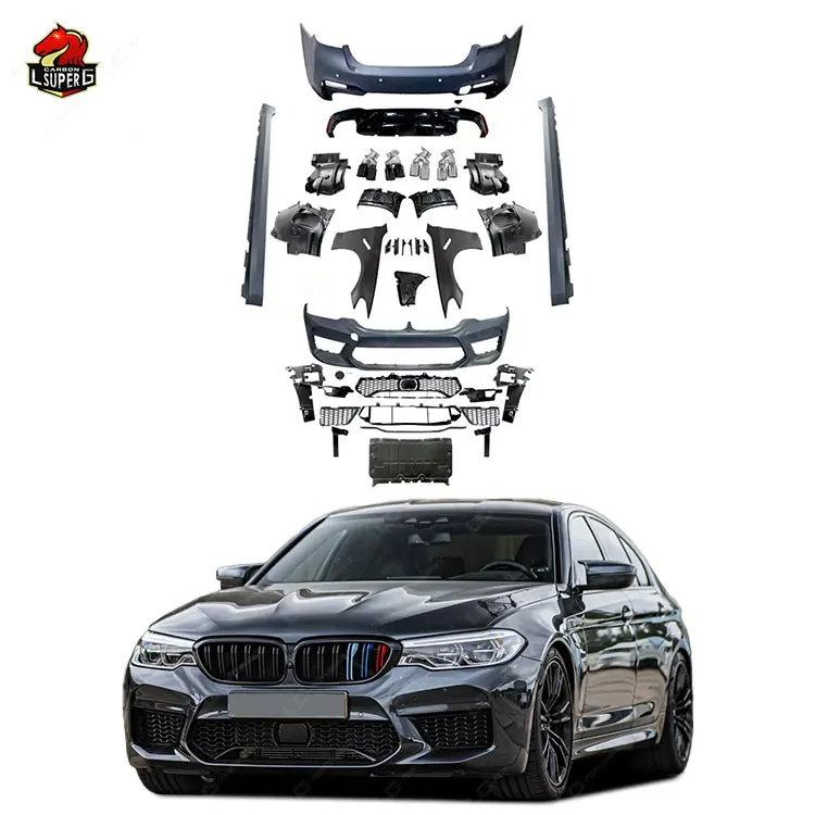 

Новинка! Модернизированный комплект для кузова M5 для BMW 5 серии G30 G38 PRE 2018-2020 года, комплект для кузова автомобильного бампера, диффузора, выхлопных газов