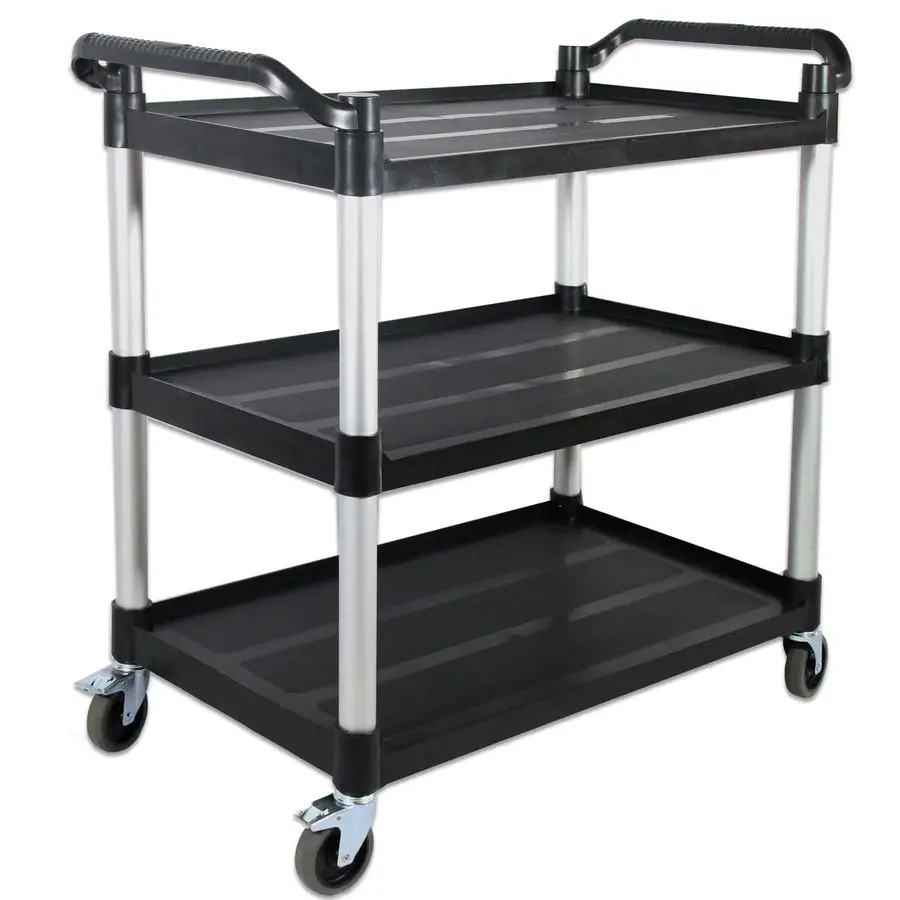 

Commercial Cart Large Size, Restaurant Cart with Wheels Lockable, Heavy Duty Utility Service Cart for Foodservice, Commercial,Of