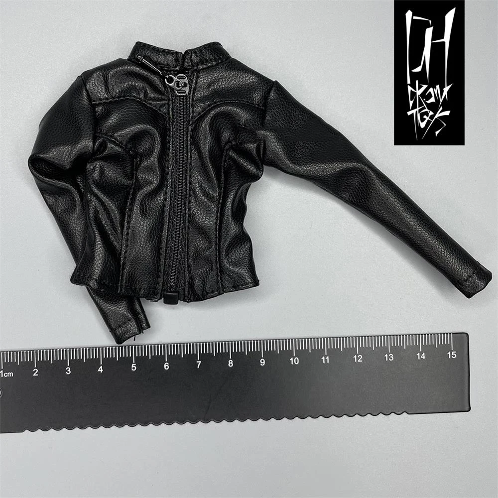 

New Arrival 1/6th Fashion Black Long Leather Coat Tops Model Fit 12" Doll Figure DIY Collectable