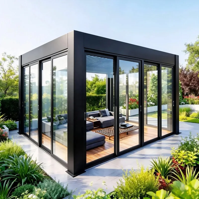 Smart Motorized Pergola 4x4m Aluminum Louvered Waterproof Windproof Remote Control Garden Patio Deck Carport Shade Customized