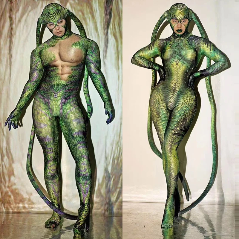 Strój Showgirl na Imprezę Kostiumową Halloween Zwierzęta Cosplay Pole Dance Kombinezon Damski Strój Gogo Dance Klub Nocny Bar Scena Festiwal