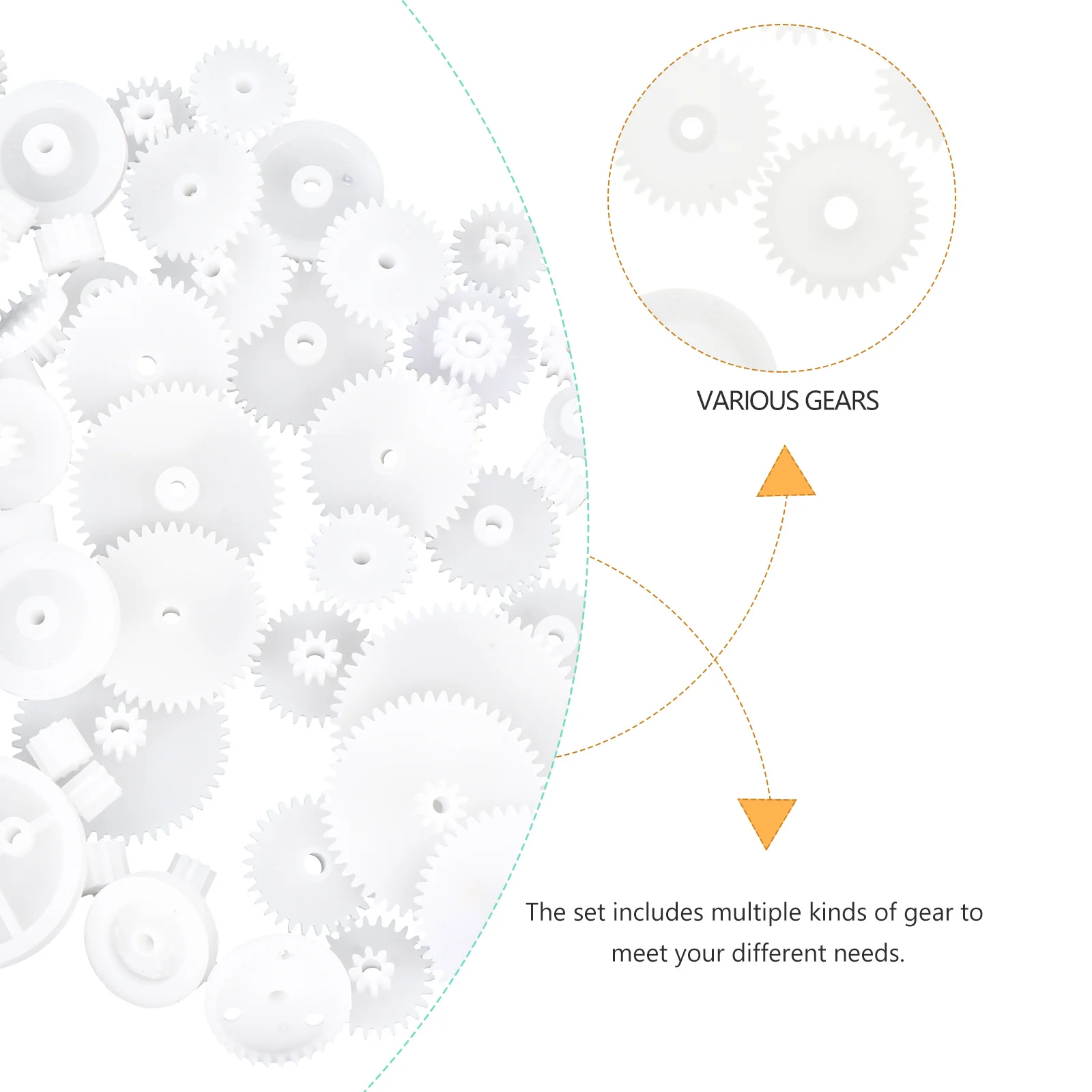 64Pcs Gear Package Plastic Assortment Set Multiple Types for DIY Mechanical Science Small Production Crown Worm Double Single