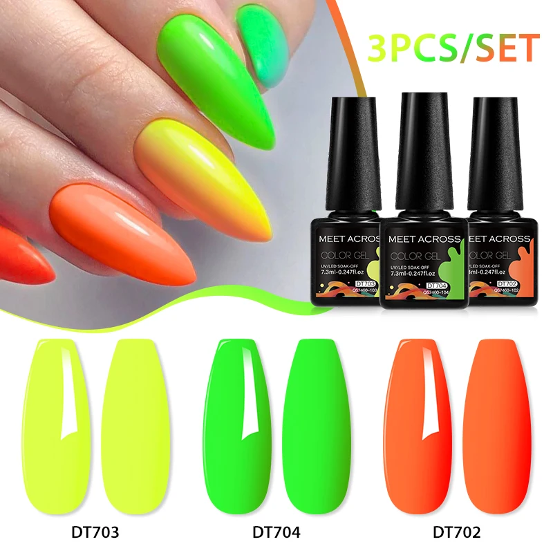 3 pièces/ensemble vernis à ongles Gel coloré printemps été couleur Macaron Kits de manucure vernis Semi-permanent tremper UV/LED Gel Nail Art