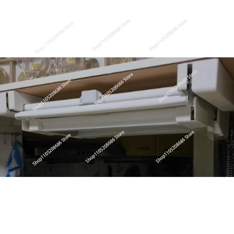 Wall cabinet folding rack pull-down double-layer lifting and retractable dish preparation seasoning dish storage storage