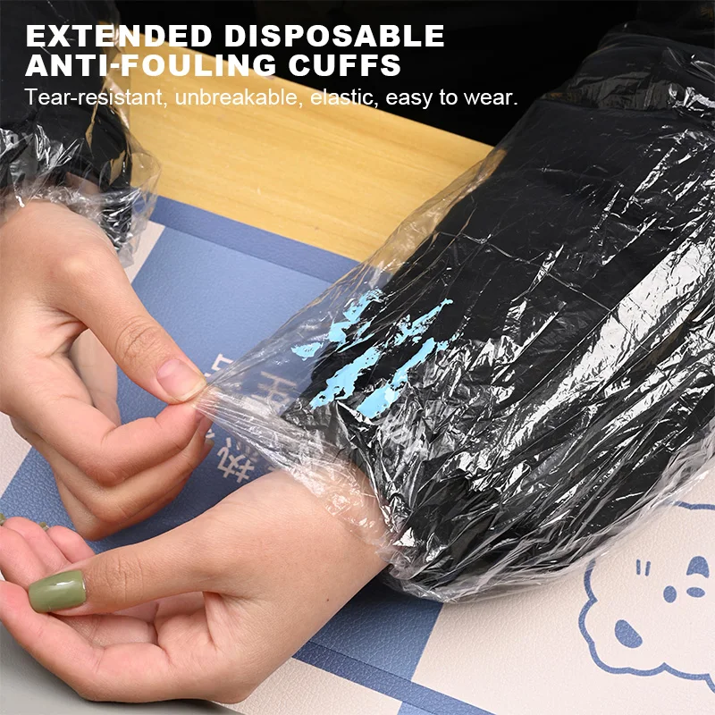 Extended Disposable Arm Sleeves Transparent Disposable Plastic Arm For Professional Beauty Nail Salon Disposable Tools 50PCS