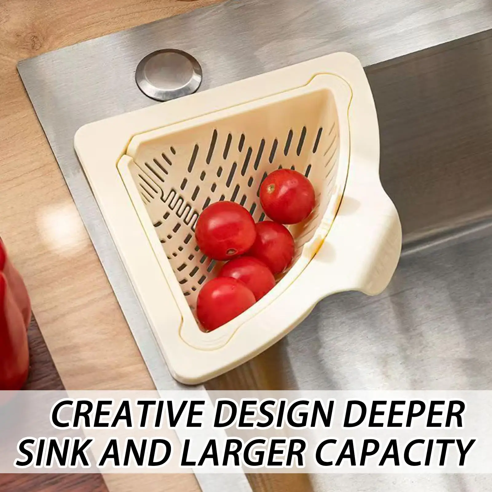 new Magnetic Silicone Sink Corner Rack Drain Strainer Basket For Kitchen, Storage For Trash Food Waste Fruits Vegetables
