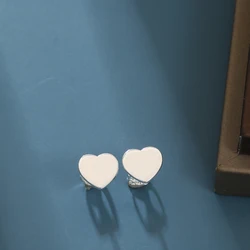 Sterling silver s925 sweet romantic heart-shaped earrings Full Heart series fashion charm women's earrings