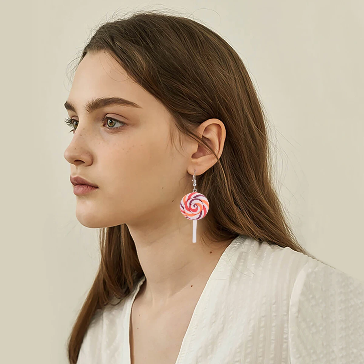 

4 Pcs Fashion Lollipops Polymer Clay Beads Charms Women Earrings Creative Decorations