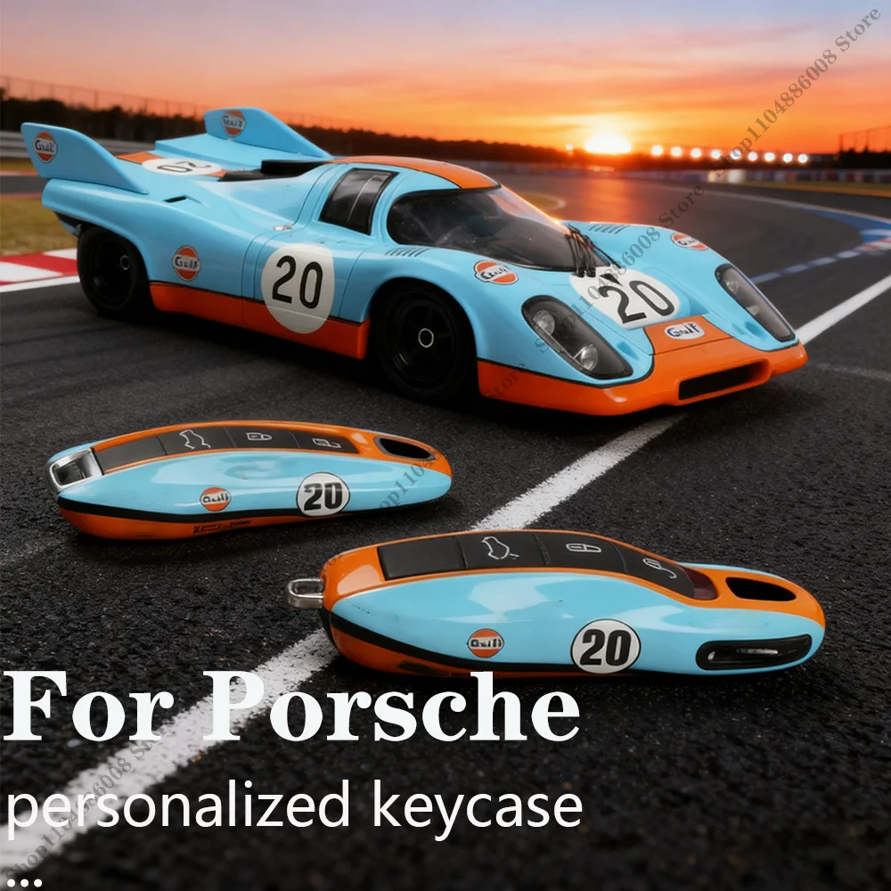 

For Porsche 911 718 Taycan Panamera Cayenne Macan Boxster Cayman 2010-2025 green grello color key cover case protective shell