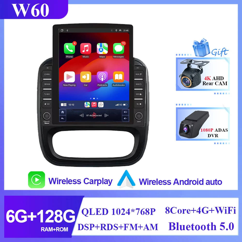 9.7 inch Auto Android Voor Renault Trafic 3 14-21 Voor Opel Vivaro B2 din Carplay GPS Navigatie intelligente Systeem Touchscreen