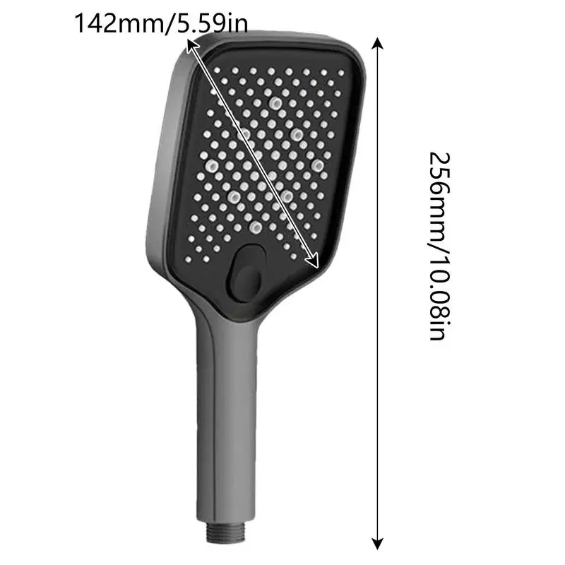 Grande Painel Handheld Rain Shower Head, Pulverizador De Pressão, Poderoso, Limpeza, 4 Modos