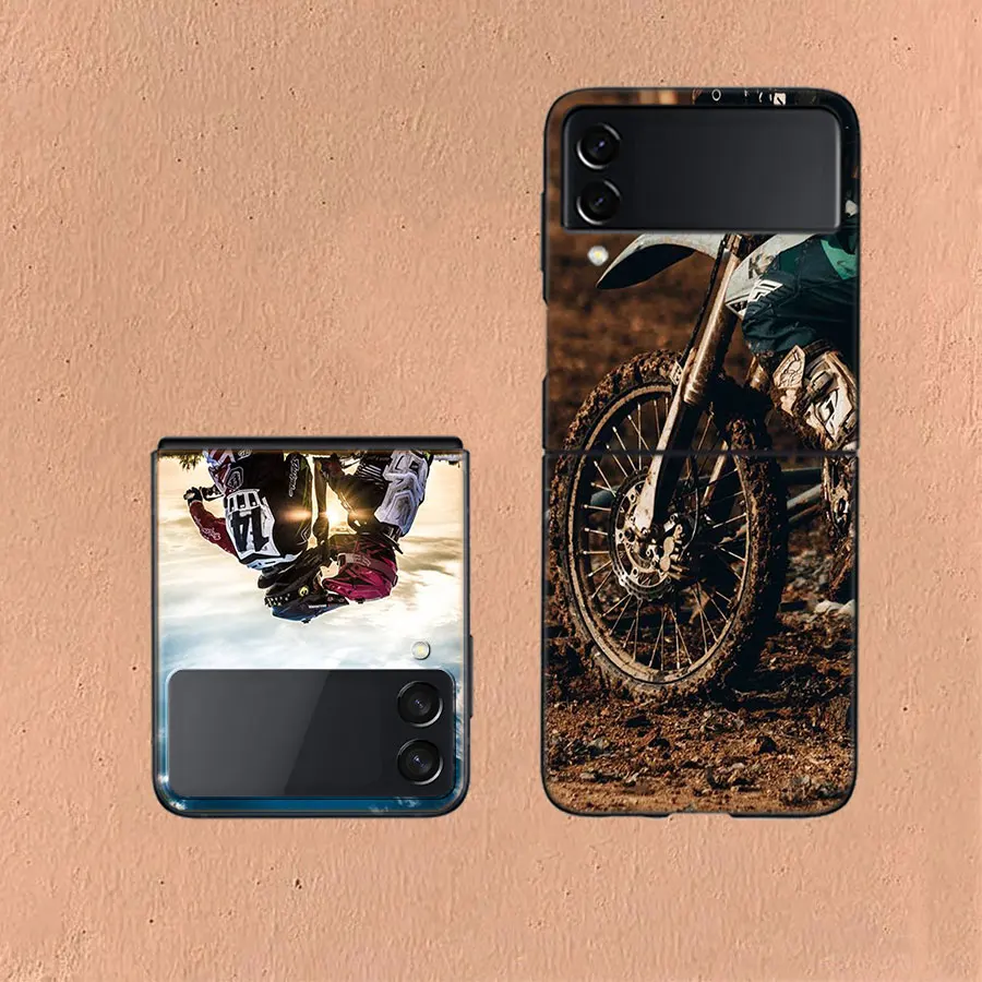 Off Road Motorcycle Adventure For Samsung Galaxy Z Flip 5 4 3 Case Shockproof Hard Cover For Phone Z Flip 6 5G Z Flip 5 4 5G TPU