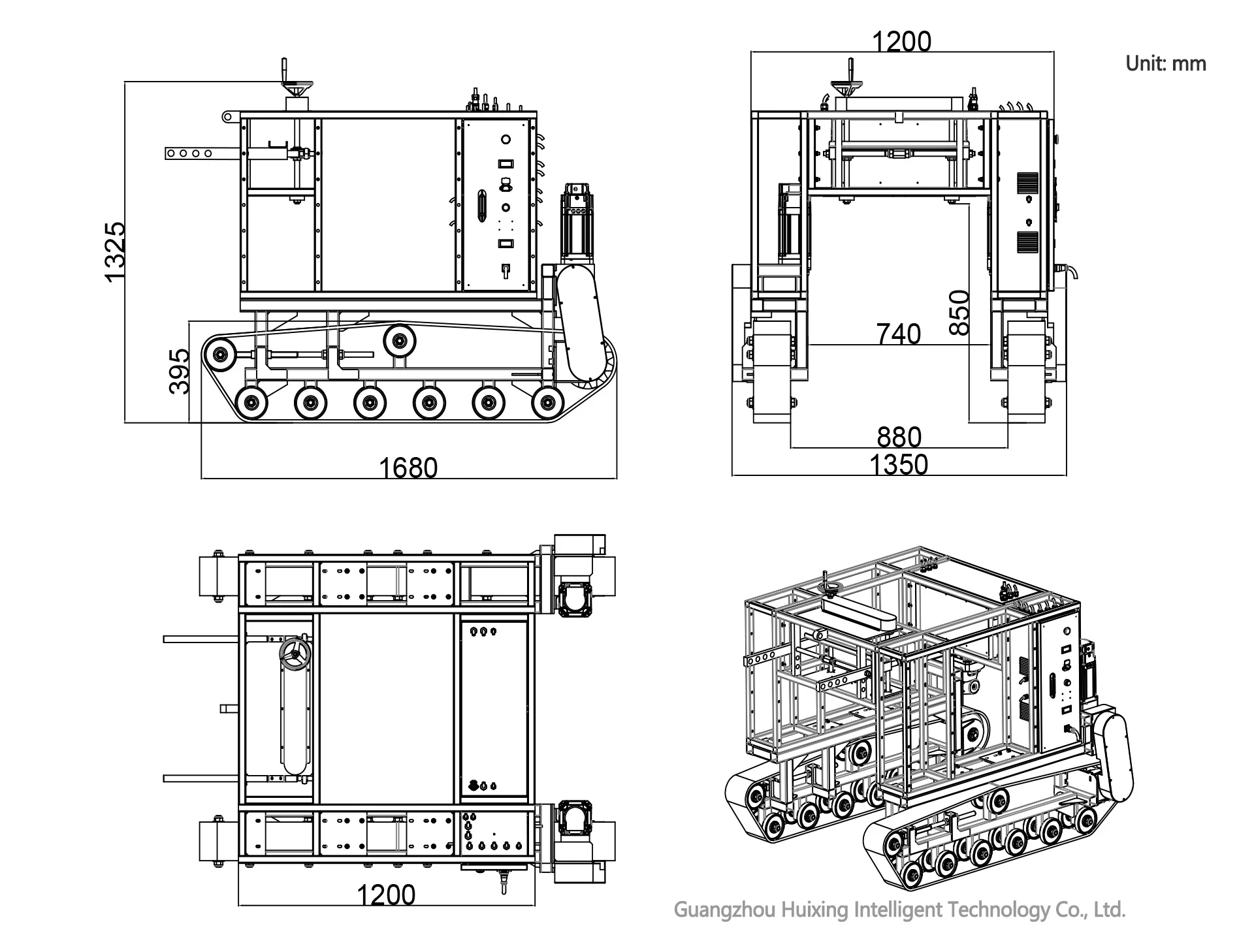هيكل متجري شديد التحمل، تحميل 200 كجم، منصة روبوت لجميع التضاريس للاستخدام الخارجي/التعدين/الزراعة، مع ROS & CAN #6