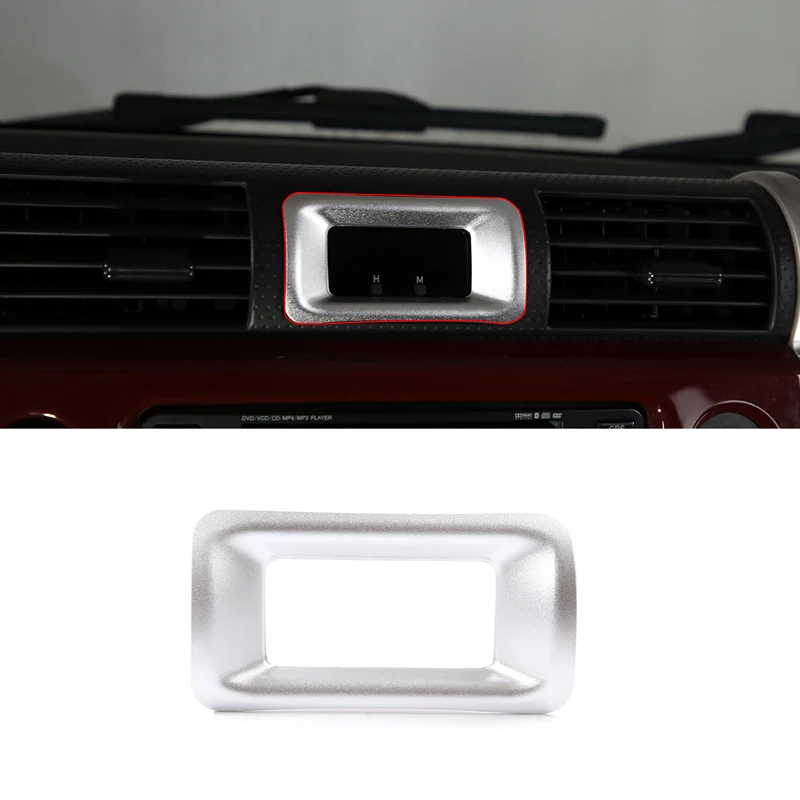 

For Toyota FJ Cruiser 2007-2021 Aluminum Alloy Silver Car Central Control Clock Decorative Frame Sticker Interior Accessories