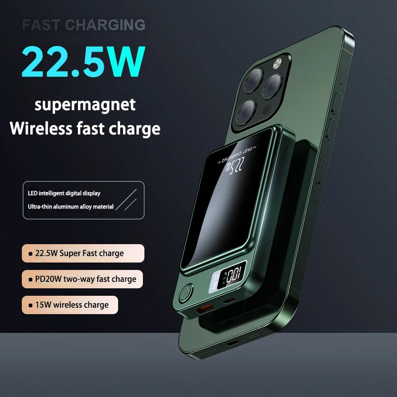 300000mAh Wireless Magnetic Power PD 20W Fast Charging Portable External Battery Power Bank Adapter For iPhone Samsung