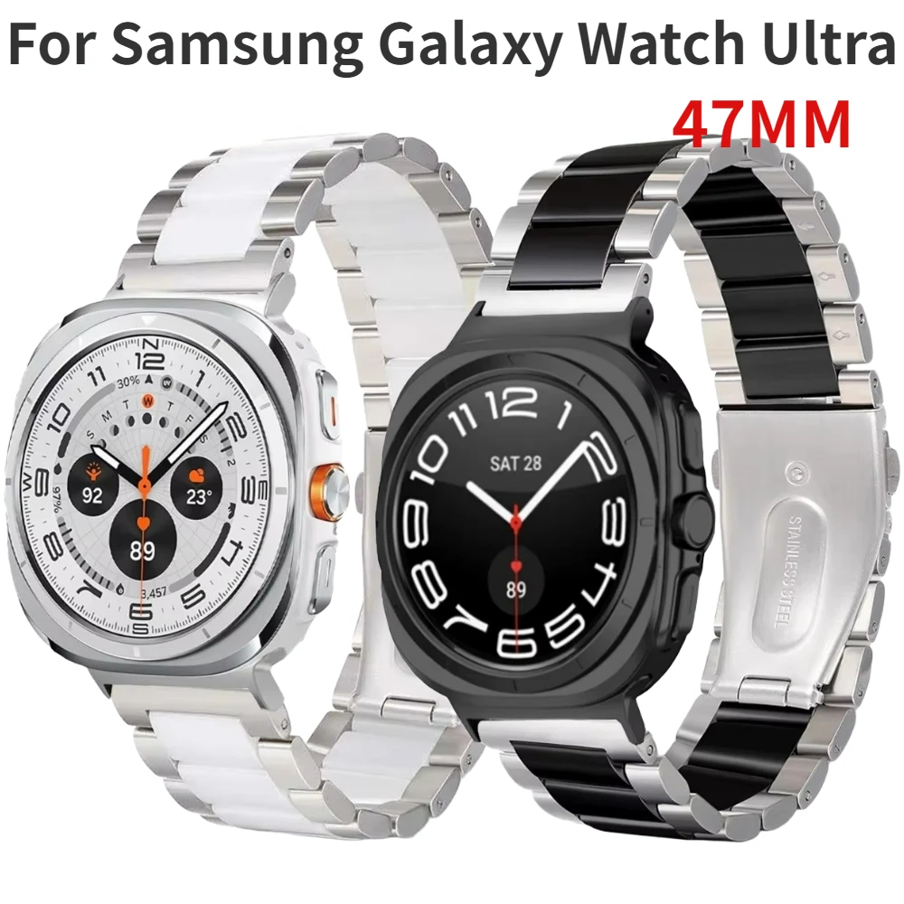 

Ceramic Strap for Samsung Galaxy Watch Ultra 47mm Metal Stainless steel Wristband for Samsung Galaxy Watch 7 Ultra 47mm Bracelet