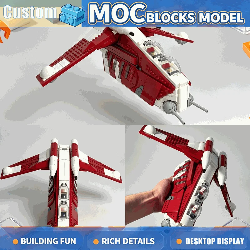 1272PCS MOC Futuristic Transport Aircraft Building Blocks Dual Cockpit Space Vehicle Model DIY Assembly Display Collection Gift