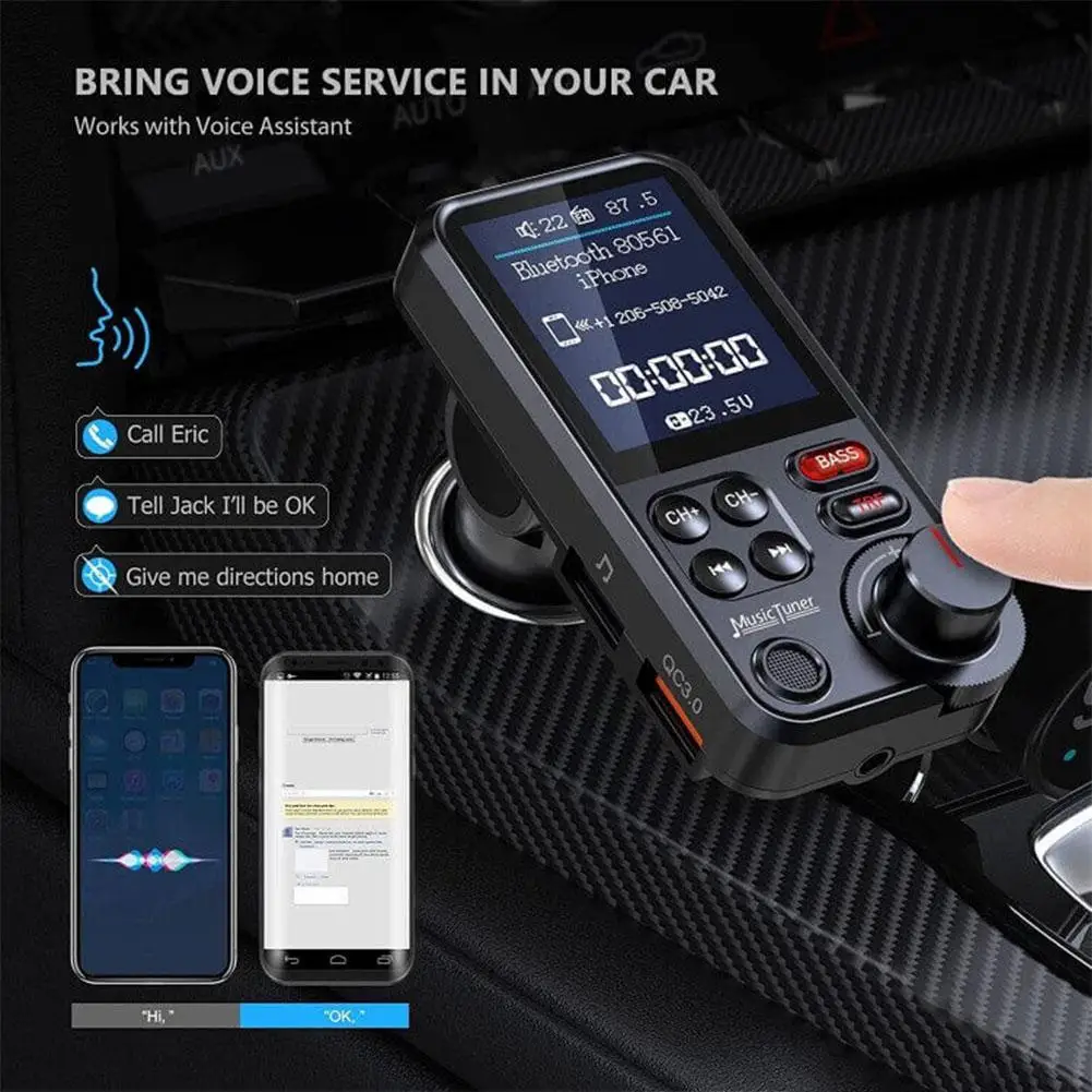 

Wireless Bluetooth Audio Charging FM Transmitter Handsfree MP3 Player Bluetooth 5.0 DC9-28V For Car Sound System Dropshippi W1L5