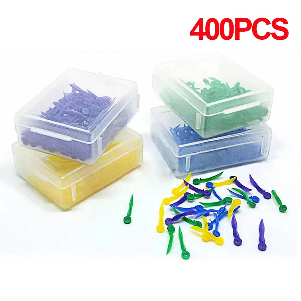 

400pcs/4boxes Disposable Dental Wedges Circular hole Medical Plastic Arc Concave Design Diastema End Dentist Care Colorful