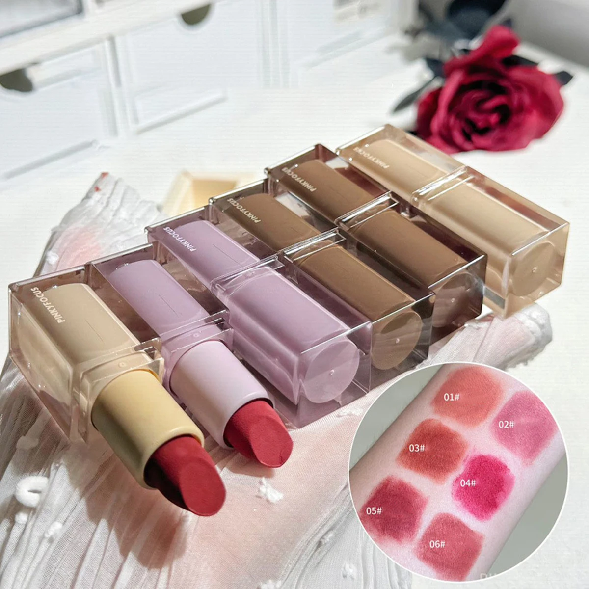 New Makeup Matte Lipstick Moisturizing Fury Flame Lipstick Waterproof Velvet Nude Lip Mud Women's Cosmetics