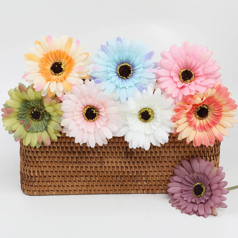5/10 Stück 26cm Künstliche Seiden-Gerbera-Blumensträuße für Hochzeit, Heim- und Tischdekoration, Künstliche Gänseblümchen für DIY-Blumenarrangements – Detail 4