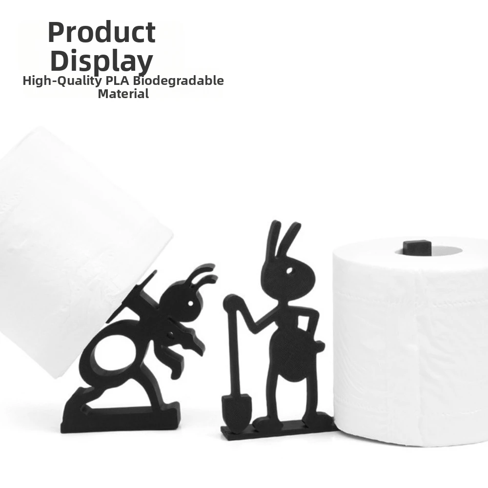 New Creative Tissue Holder Cute Ant Shape Minimalist Desktop Tissue Rack Black PLA Material Paper Organizer Bedroom Use