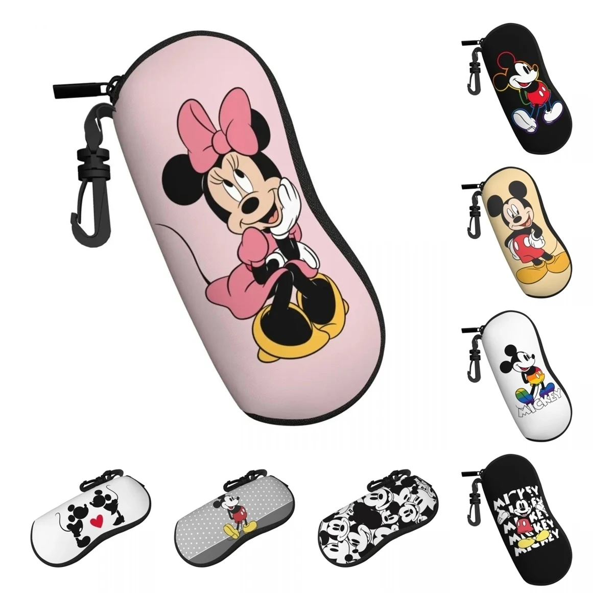 

Mickey Rainbow Outline Glasses Case Gift For Women Zipper Sunglasses Storage Box Cartoon Eyeglasses Box