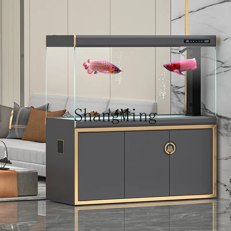 HJ living room large new light luxury smart aquarium ultra-white bottom filter porch screen household