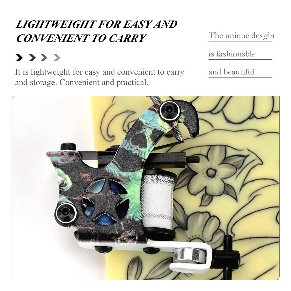 1 قطعة ماكينة رسم الوشم التجميلي بخمس نقاط إطار حديد خفيف الوزن مقبض مريح عملية مستقرة للمبتدئين المحترفين #6