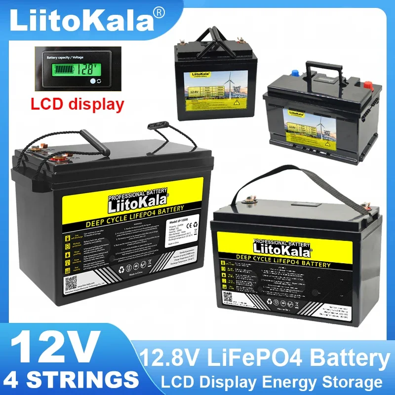 LiitoKala 12.8V 310ah 280ah 120AH LiFePO4 Battery 12V Lithium Iron Phosphate Batteries Cycles Touring car Solar Wind Tax Free