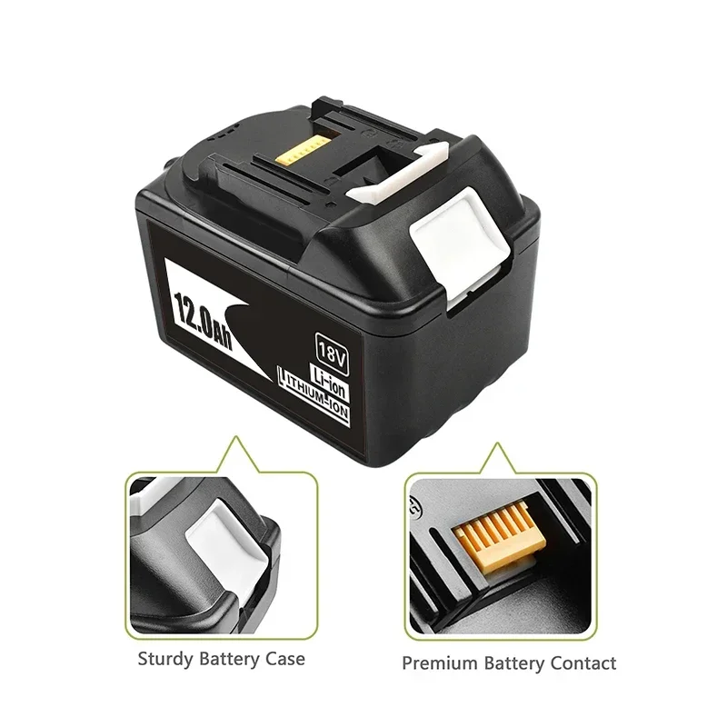 100% Original BL1860 Rechargeable Battery 18 V 12000mAh Lithium Ion for Makita 18v Battery BL1840 BL1850 BL1830 LXT 400+Charger