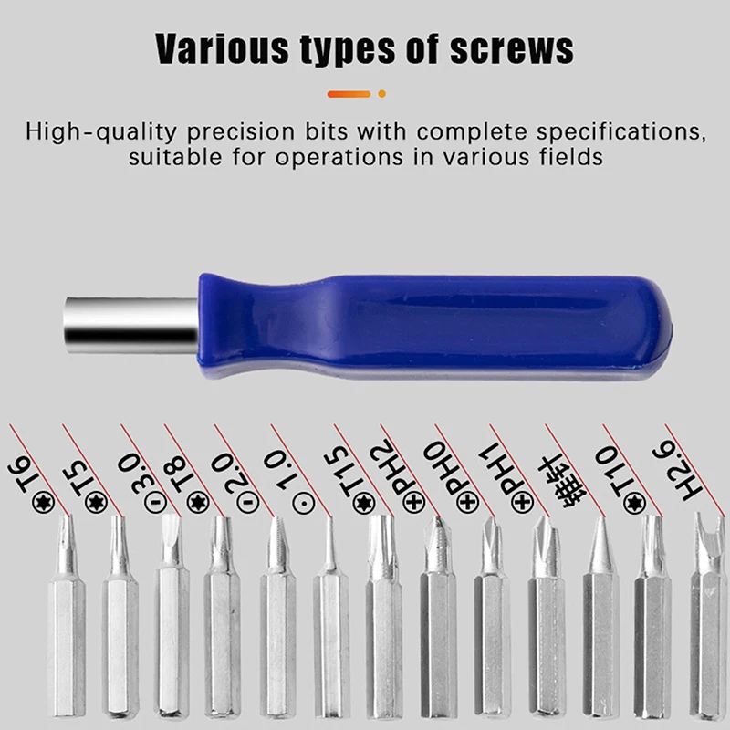 16pcs Screwdriver Bits Precision Screwdriver Set Torx Cross Screw Driver Maintenance Tools for iPhone Cell Phones Open Tool Kit