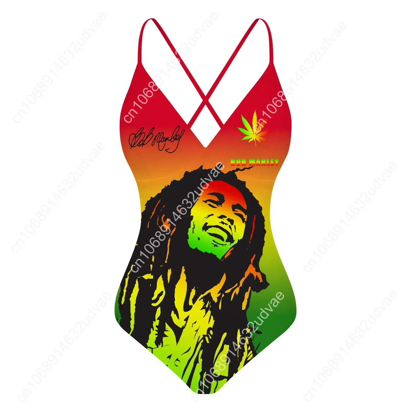 Bob Marley V-neck Halter Back Swimsuit Womens Bathing Suits Personalized Bikini Pool Party Swimwear Custom Made Beachwear